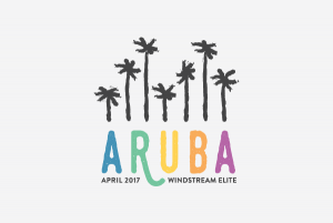 Aruba beach palm tree logo
